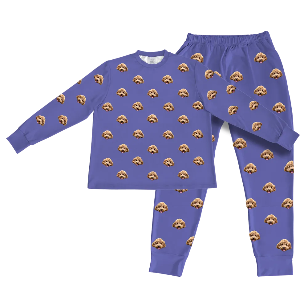 Kids Custom Pet Face Jogger Pajamas