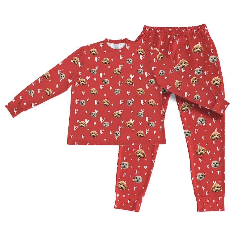 Kids Custom Pet Face Jogger Pajamas