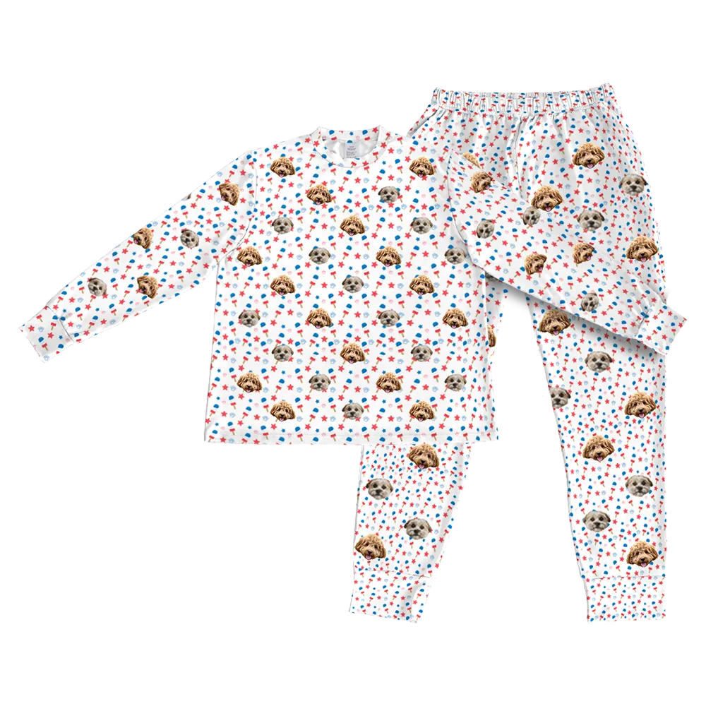 Kids Custom Pet Face Jogger Pajamas