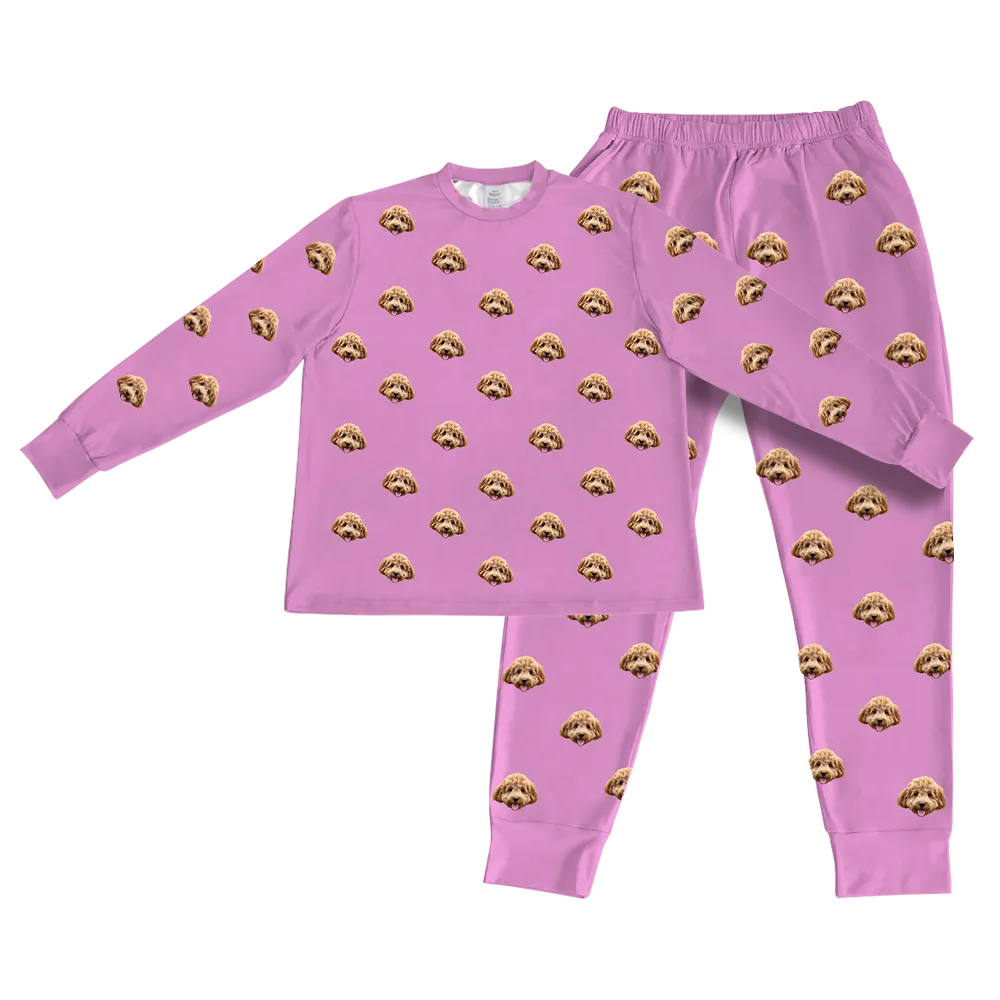 Kids Custom Pet Face Jogger Pajamas