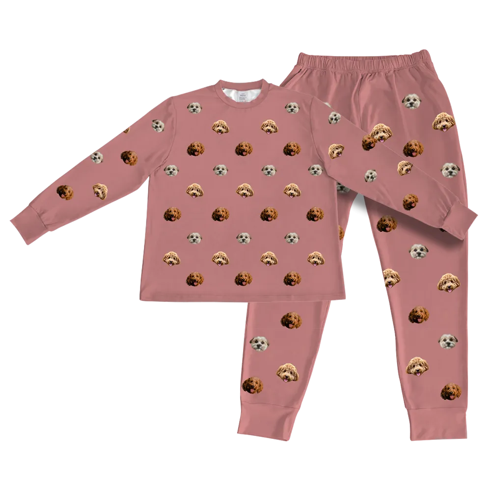 Kids Custom Pet Face Jogger Pajamas