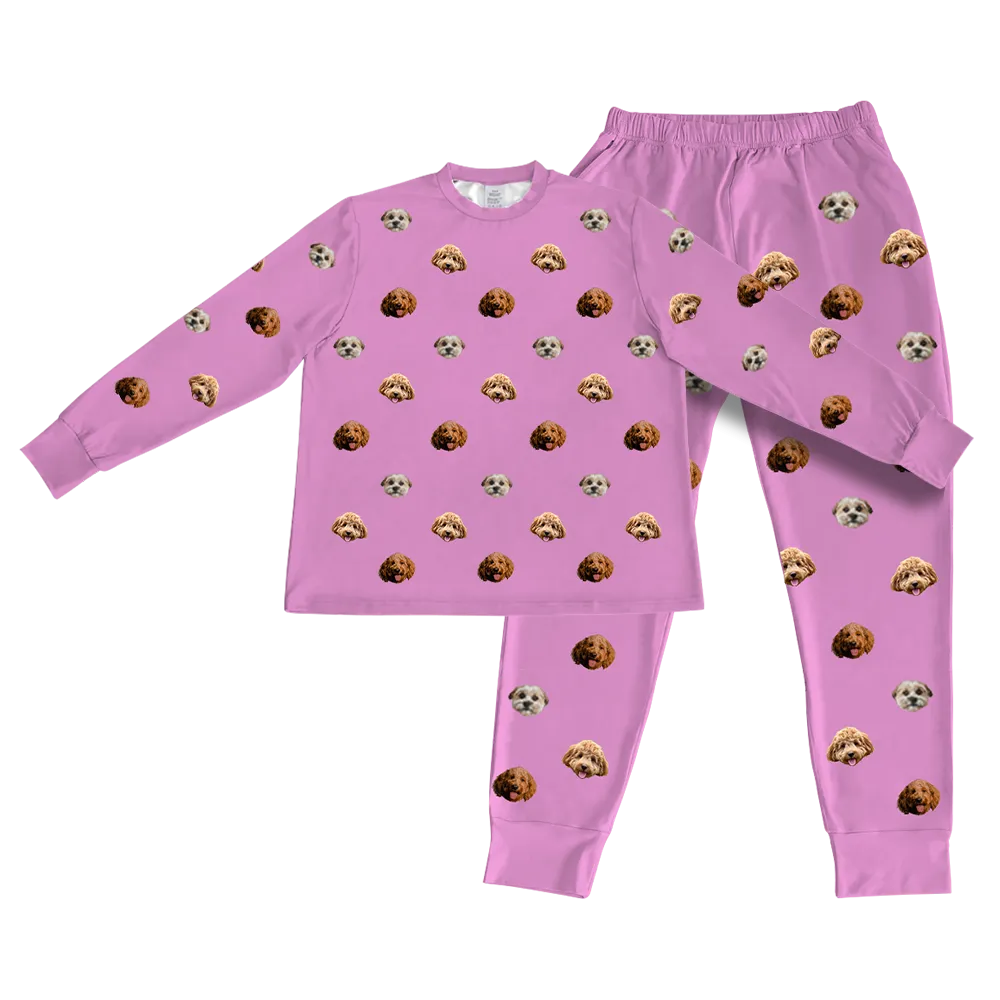 Kids Custom Pet Face Jogger Pajamas