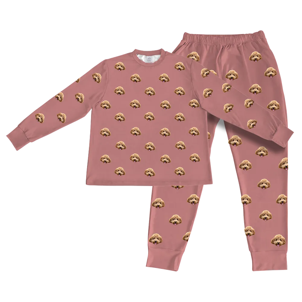 Kids Custom Pet Face Jogger Pajamas