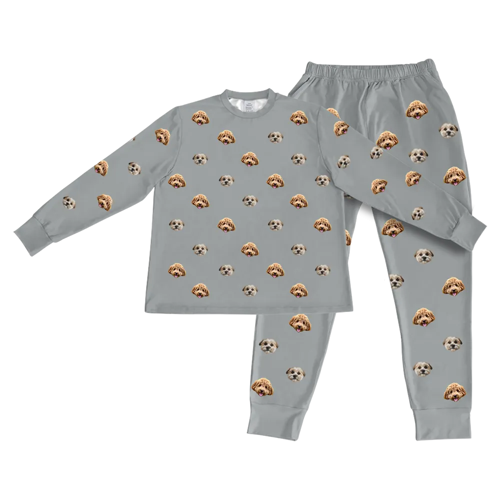 Kids Custom Pet Face Jogger Pajamas