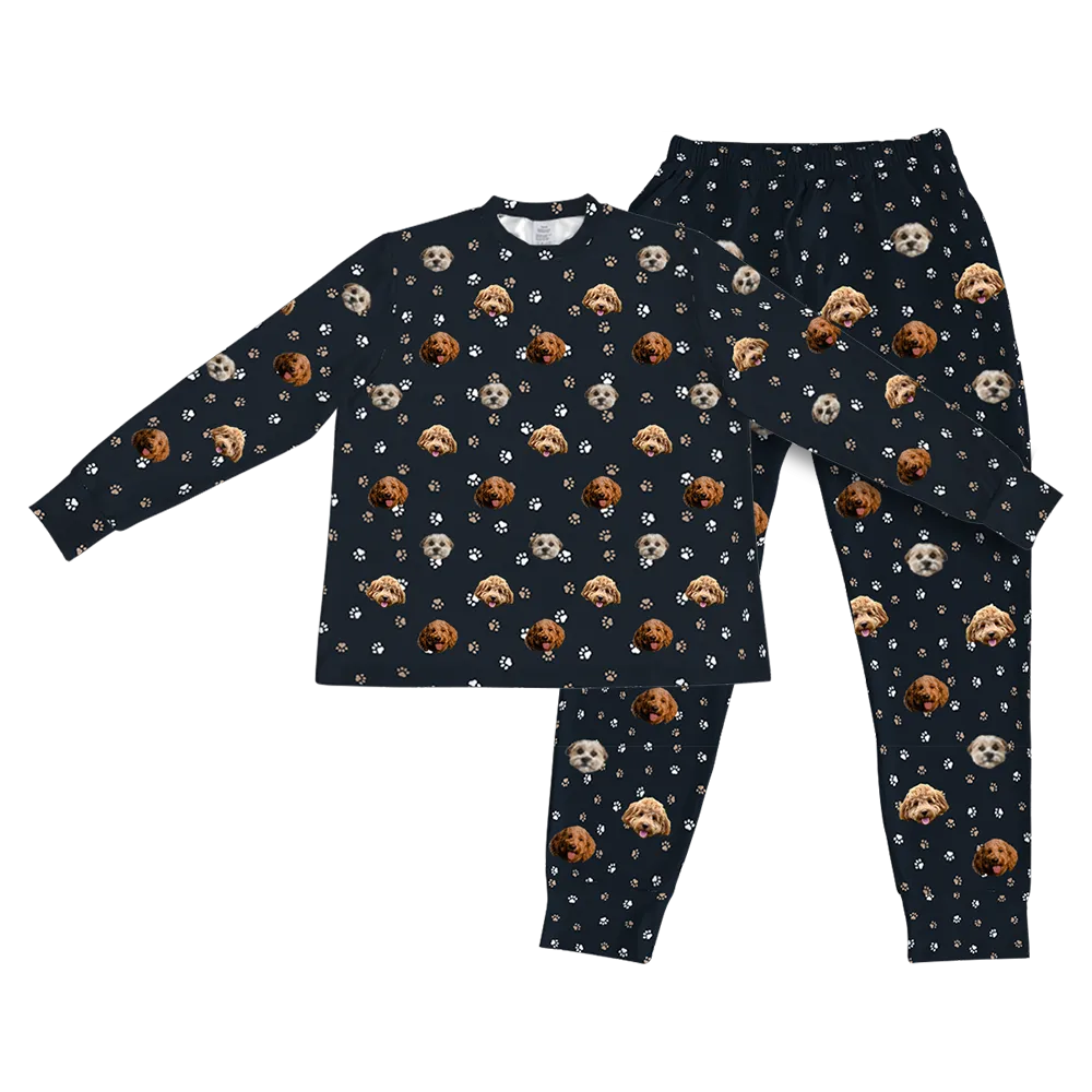 Kids Custom Pet Face Jogger Pajamas