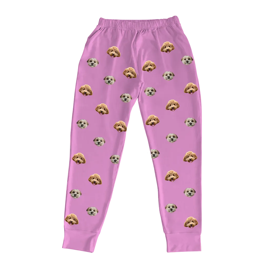 Kids Custom Pet Face Jogger Pajamas