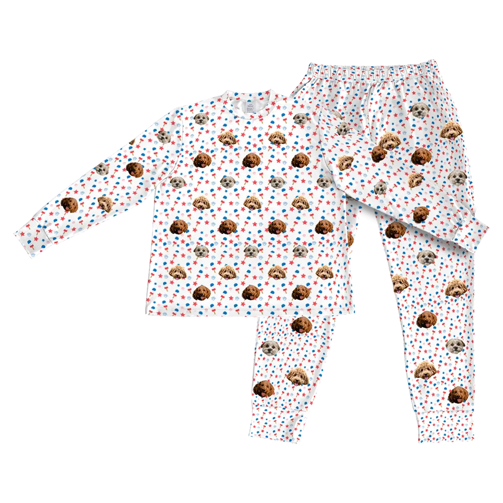 Kids Custom Pet Face Jogger Pajamas
