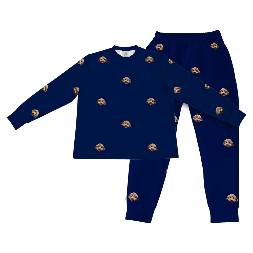 Kids Custom Pet Face Jogger Pajamas