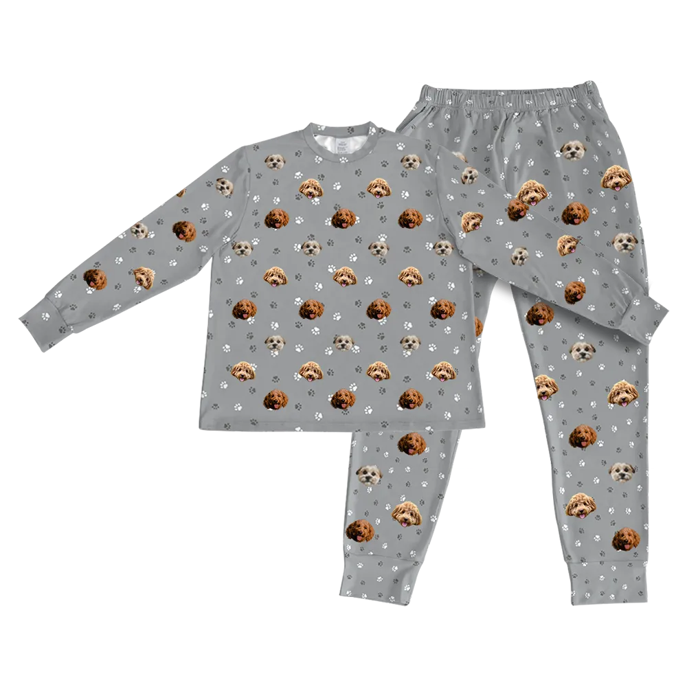 Kids Custom Pet Face Jogger Pajamas