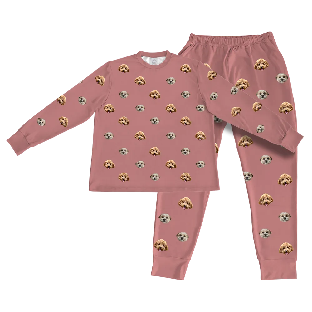 Kids Custom Pet Face Jogger Pajamas