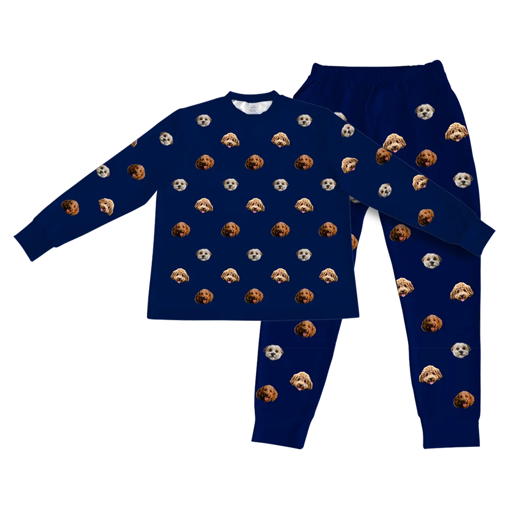 Kids Custom Pet Face Jogger Pajamas