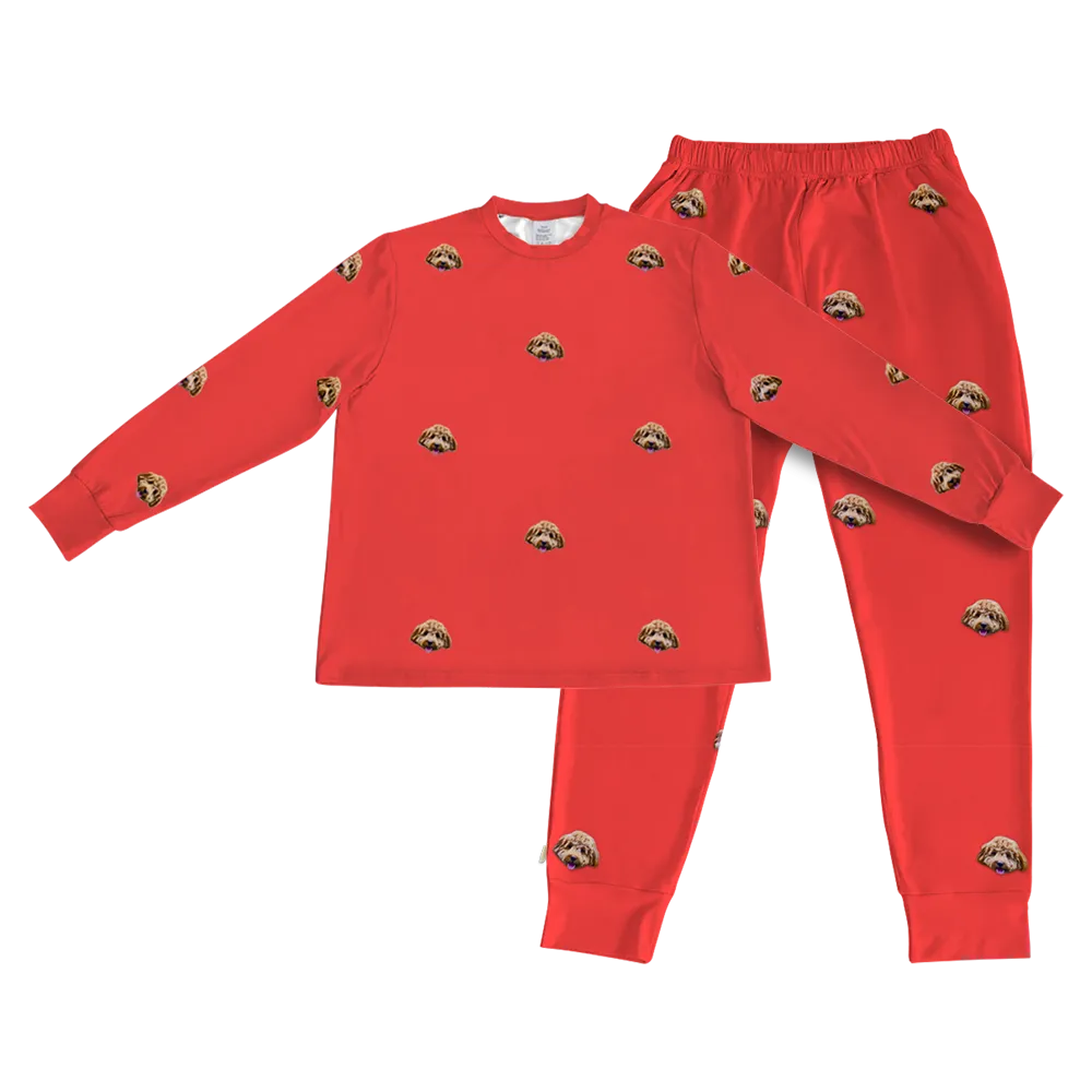 Kids Custom Pet Face Jogger Pajamas