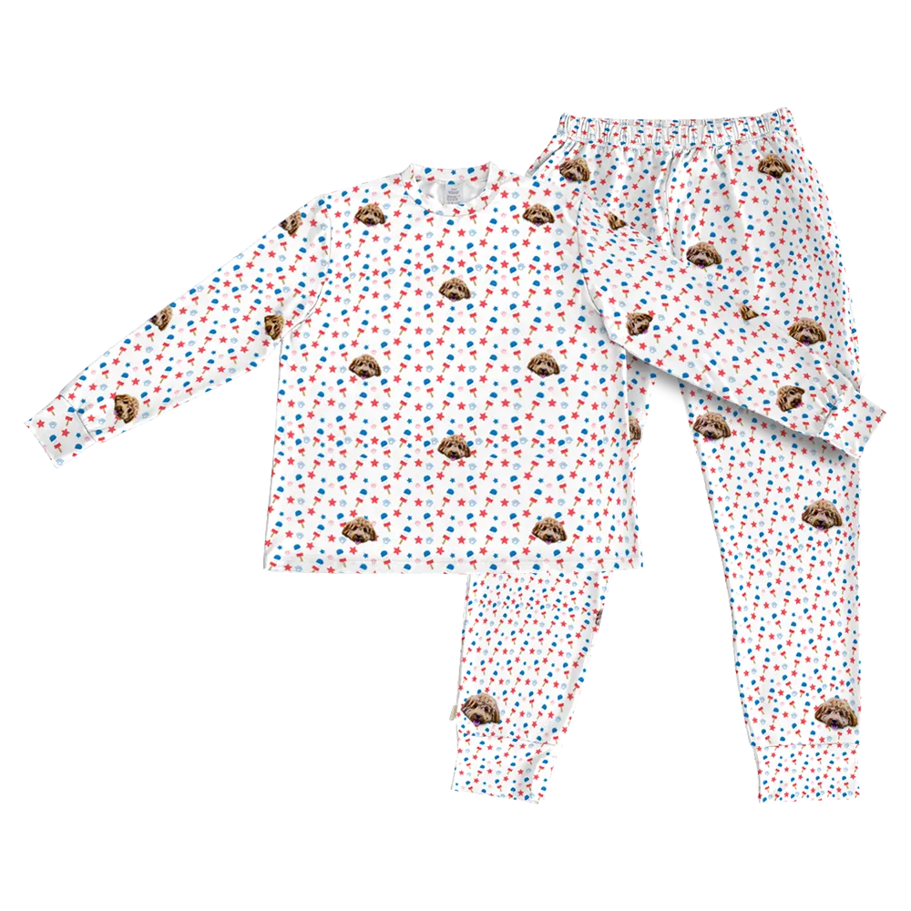Kids Custom Pet Face Jogger Pajamas