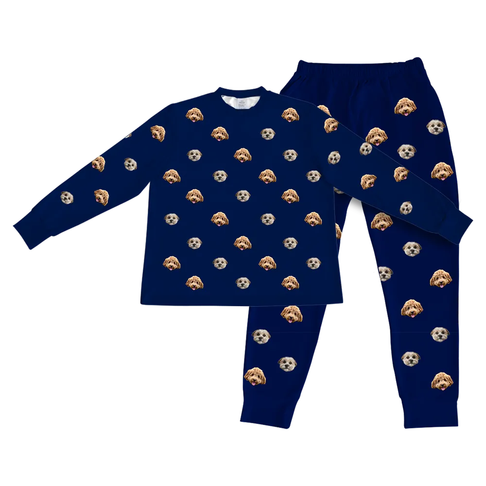 Kids Custom Pet Face Jogger Pajamas