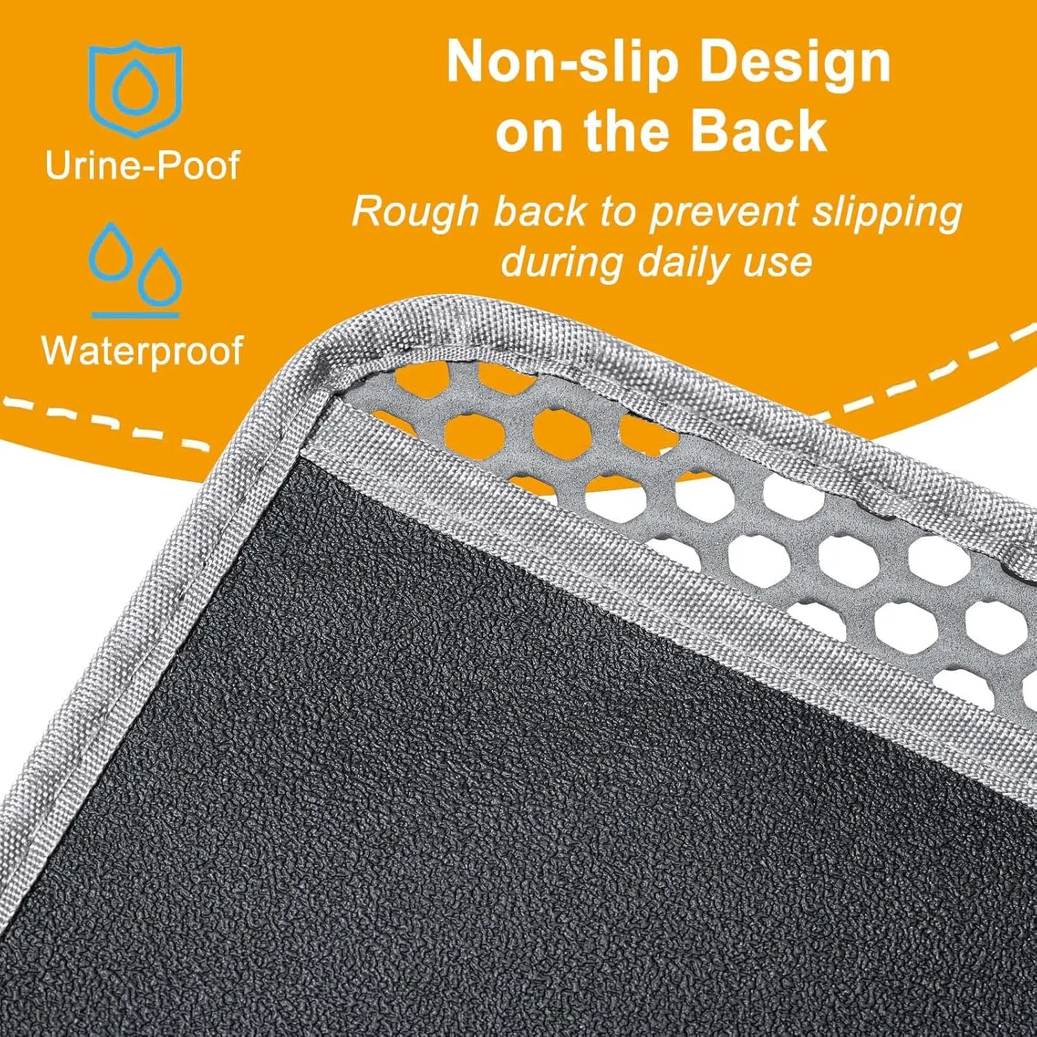 Large Cat Litter Box Mat, Litter Trapping Mat for indoor Cat, Litter box Mat for Floor 35''X 25'', 2 Layer Litterbox Catcher Rug for Kitty Pet,Waterproof Urine Proof, Clean Easily, Non-Slip