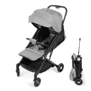 Lightweight Foldable Baby Stroller One-Hand Fold Pushchair with Adjustable Backrest, Gray