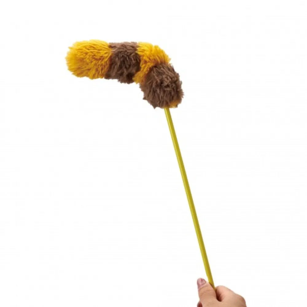 Marukan Brown Tail Teaser with Bell Wand Cat Toy