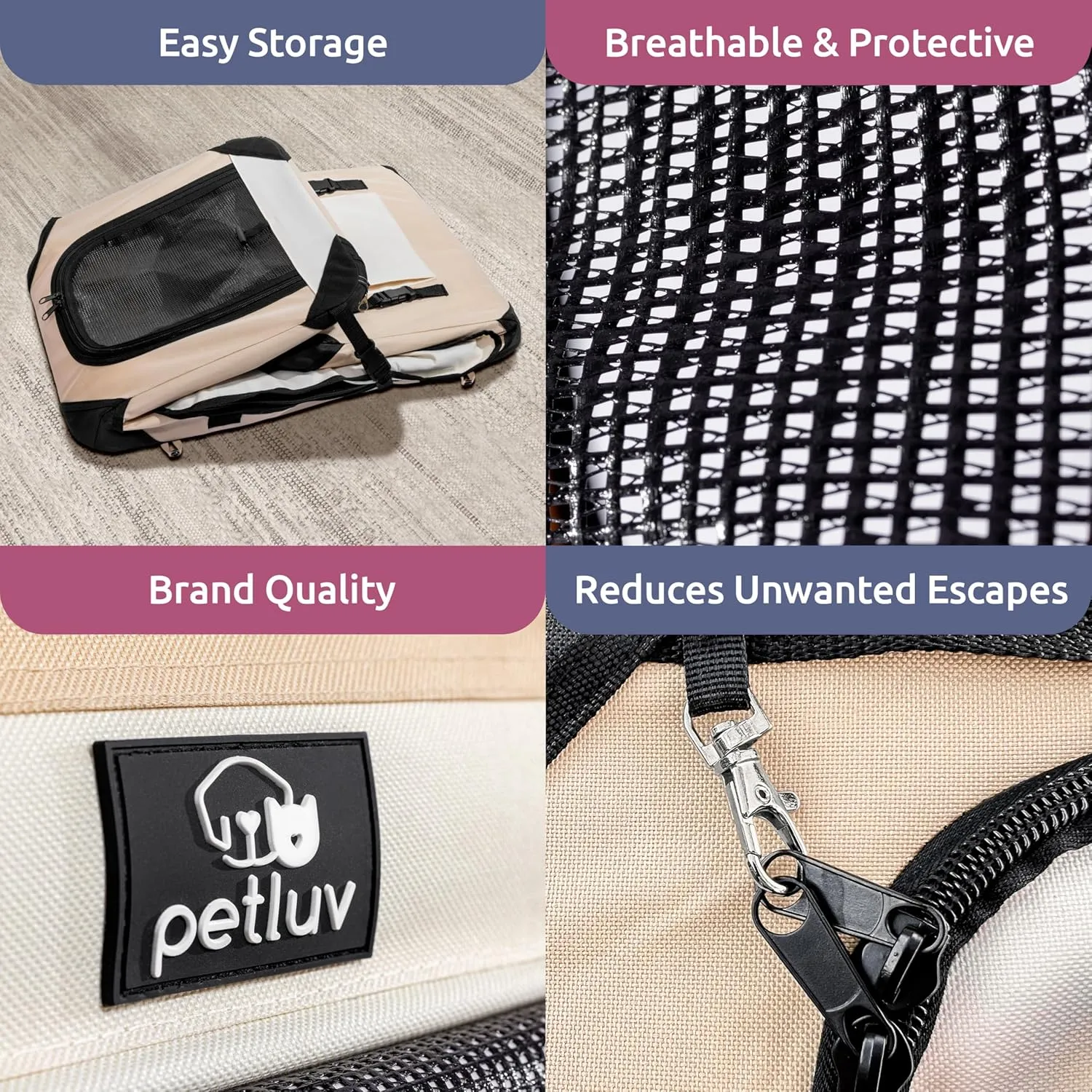 Medium Cat Carrier & Dog Carrier for Most Cats or Small Dog. Soft Sided Pet Carrier for Travel. Collapsible, Portable with Soft Bed, Top & Side Loading, Locking Zippers, Puppy Crate & Kennel