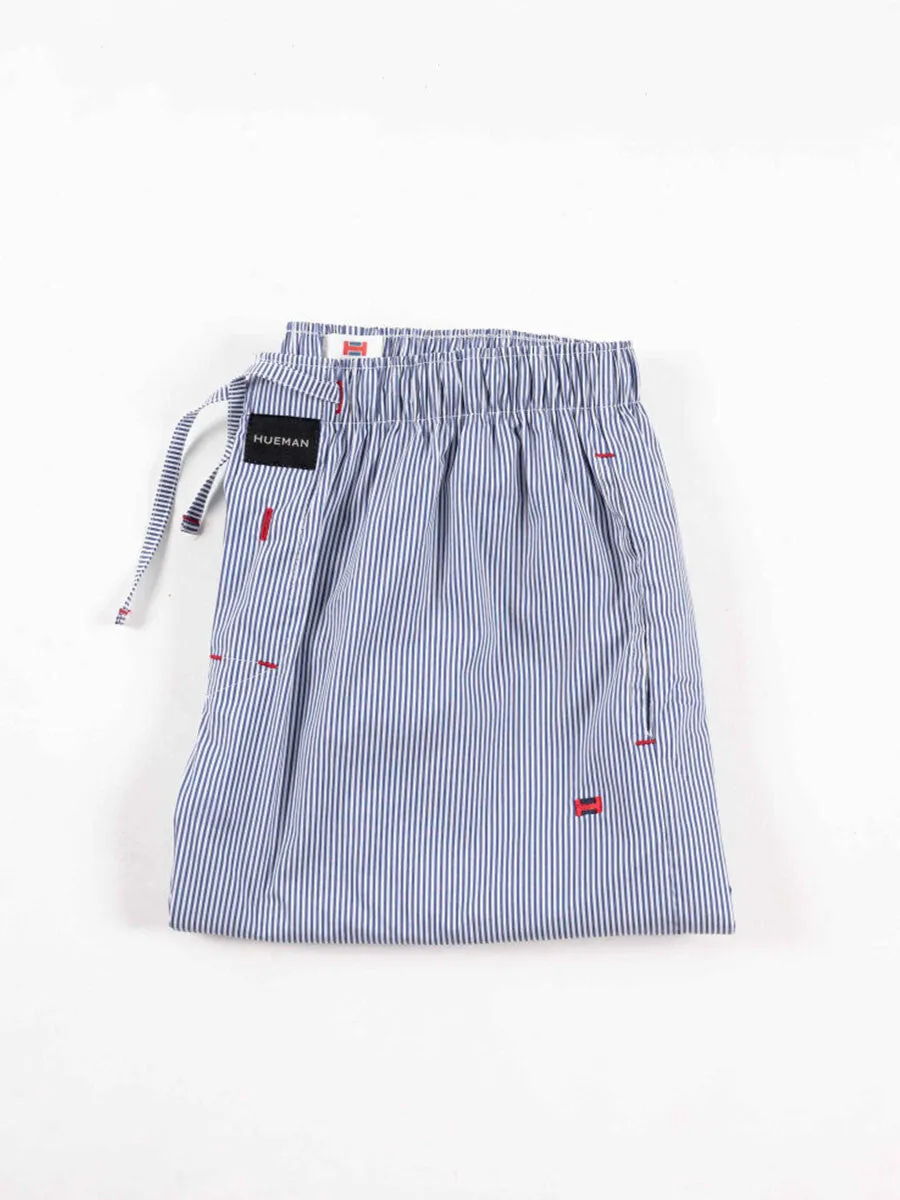 Men's Stretch Blue Lining Relaxed Fit Cotton Pajama