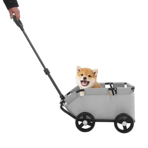 Mini Dog Stroller, Foldable Doggie Wagon for Small Pets up to 16.5lbs Portable Pet Carrier Dog Cart with 360 Rotatable Handle for Travelling Shopping Walking Playing (Grey)
