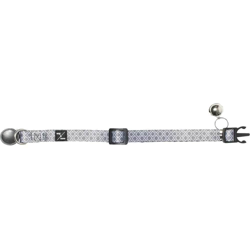 Mog & Bone Cat Collar - Grey Ikat