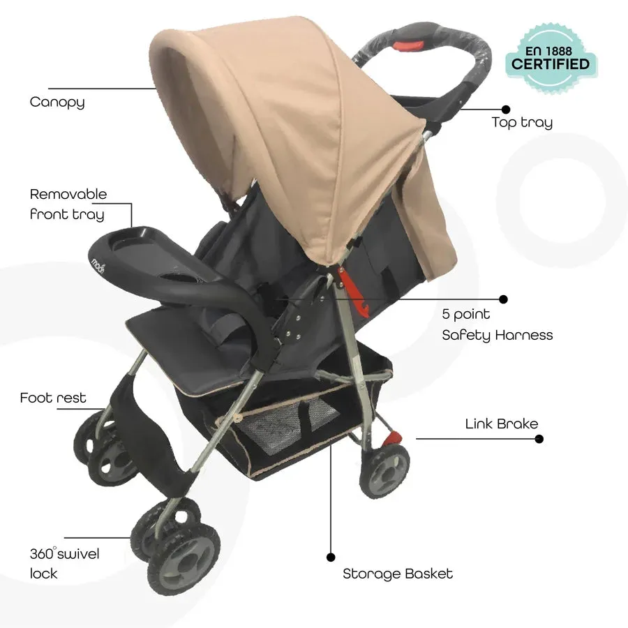 Moon Bezik One Fold Stroller (Biege)