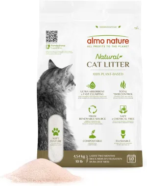 Natural Unscented Cat Litter - 10 lbs - Plant-Based, Clumping, Biodegradable, Non-Toxic, Compostable, Eco-Friendly, Odor Control, Low Dust, Safe for Cats & Kittens.