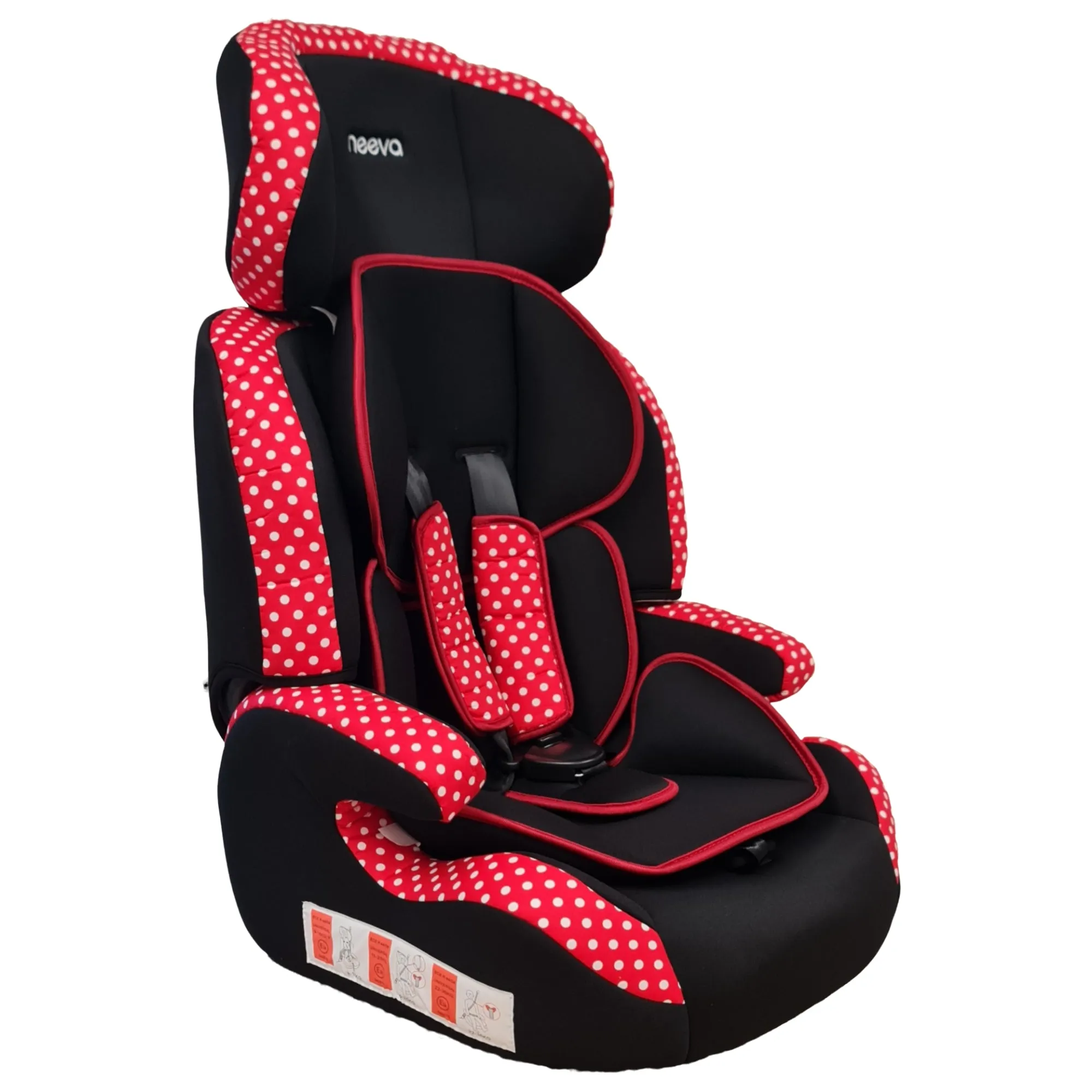 Neeva 2 in 1 Booster Car Seat (CT515) - Red/Dots
