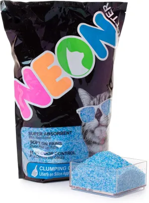 NEON Clumping Silica Gel Crystal Cat Litter, Blue