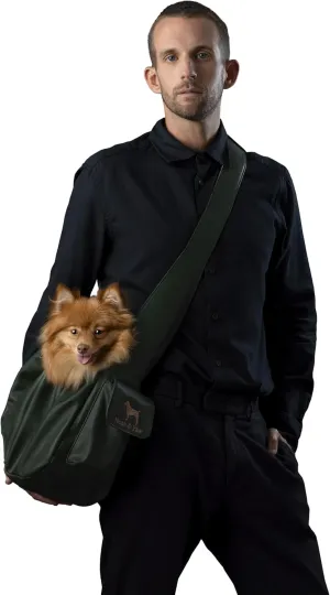 Noah & Paw Dog Sling Carrier for Small Dogs 5-18lb, Dog Sling for Small Dogs and Cats, Dog Carrier with Adjustable Padded Strap, Vegan Leather Lined with Fur, Double Safety Feature, Machine Washable