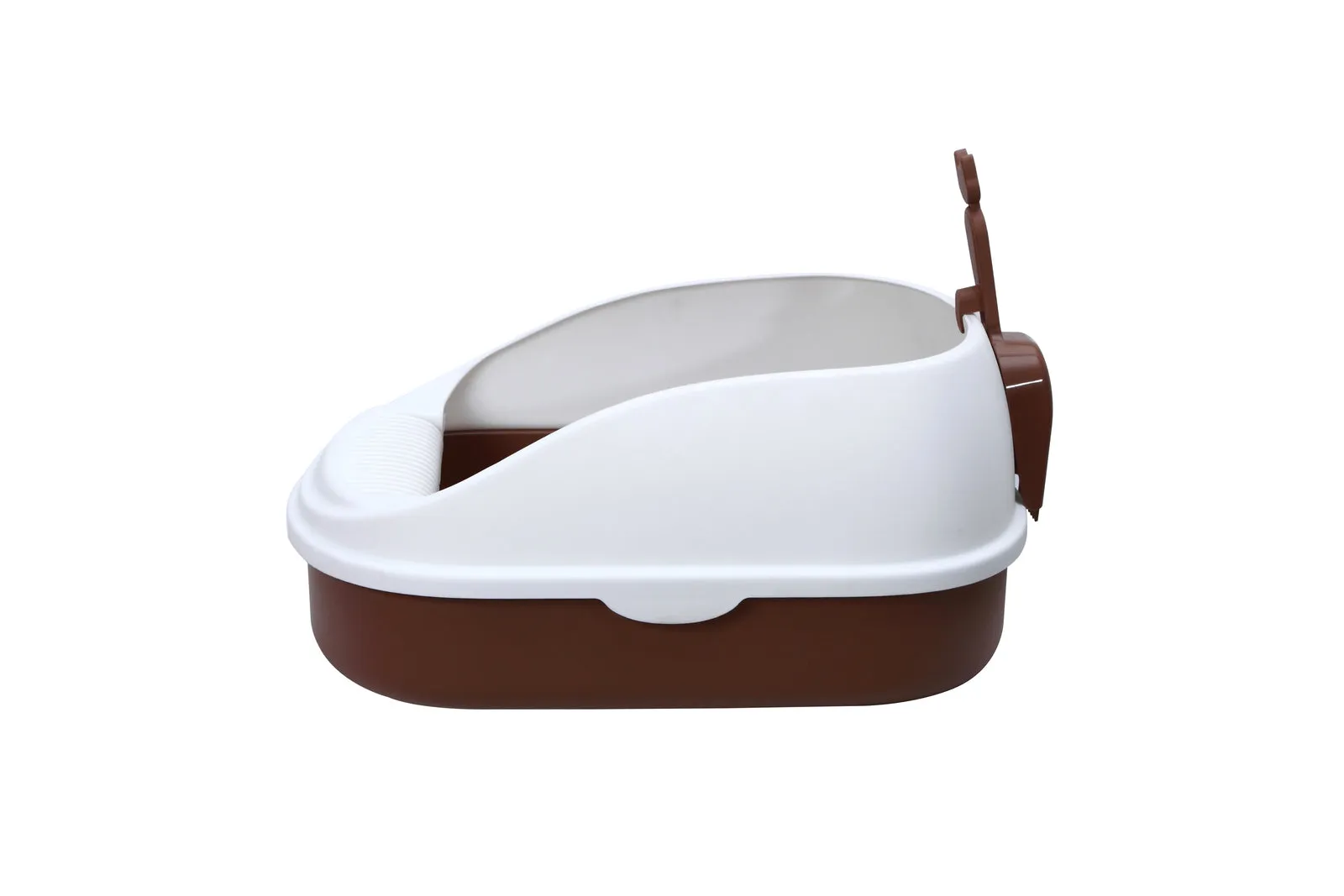 Non-Toxic Portable Cat Litter Box with Scoop, Brown