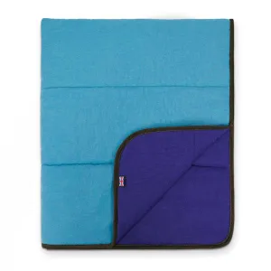 Padbury Linen Teal Blue & Blueberry Purple Luxury Quilted Reversible Dog Blanket