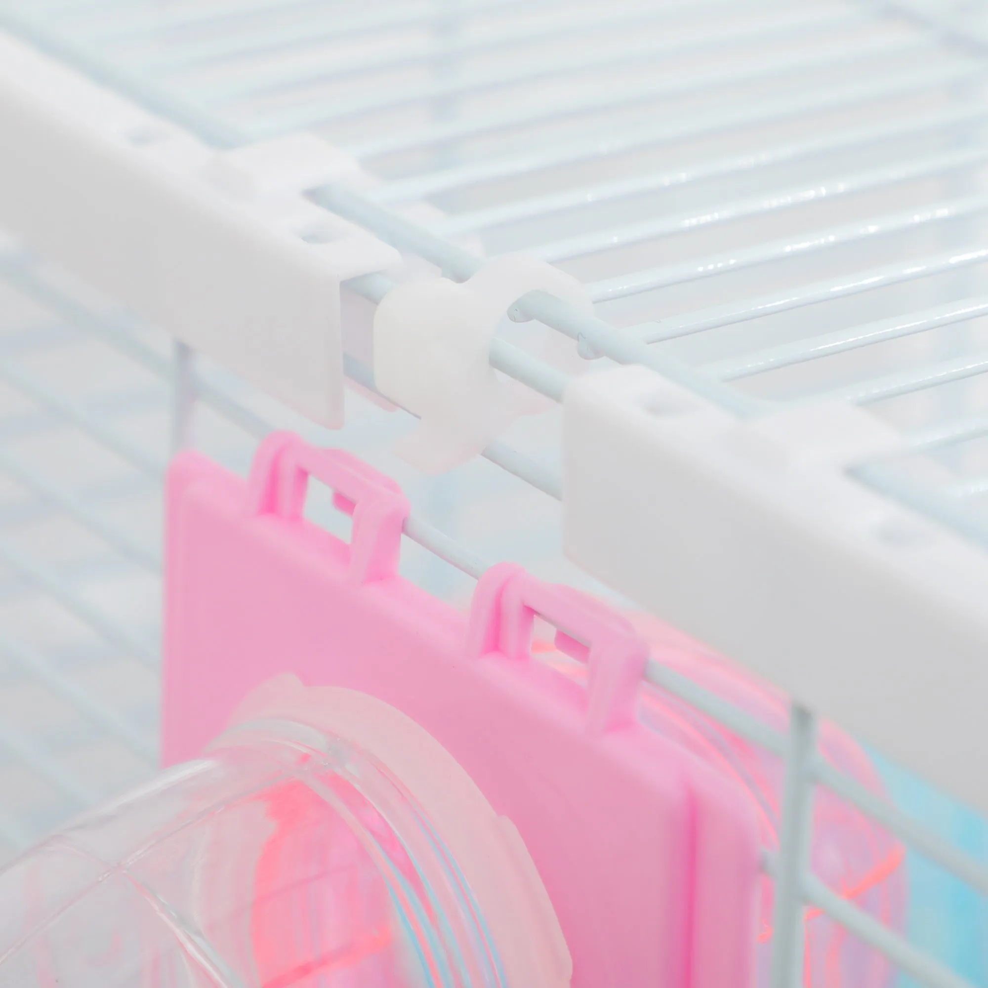 PawHut Hamster Cage w/ Tunnel Tube, Detachable Bottom, Ramps, Exercise Wheel