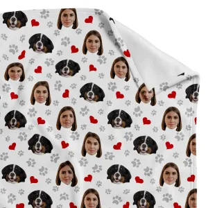 Paws and Hearts Personalised Blanket