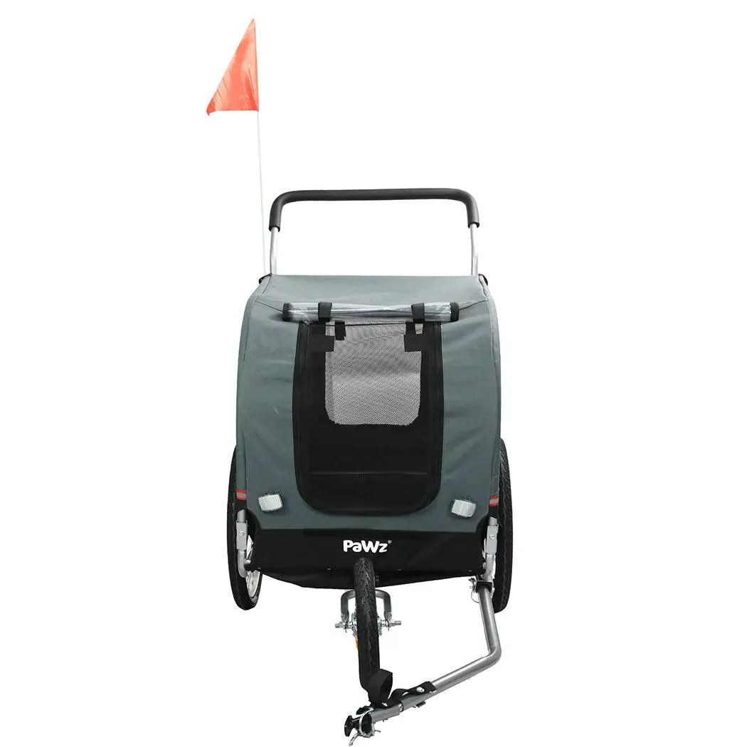 PaWz Pet Stroller Bike Trailer Stroller Foldable Pet Trailer 3-IN-1 Outdoor With Sunroof