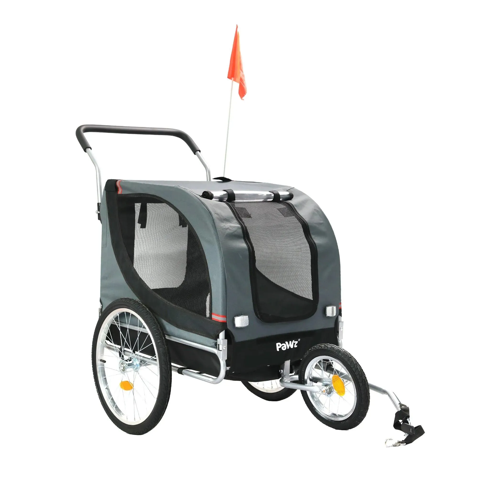PaWz Pet Stroller Bike Trailer Stroller Foldable Pet Trailer 3-IN-1 Outdoor With Sunroof
