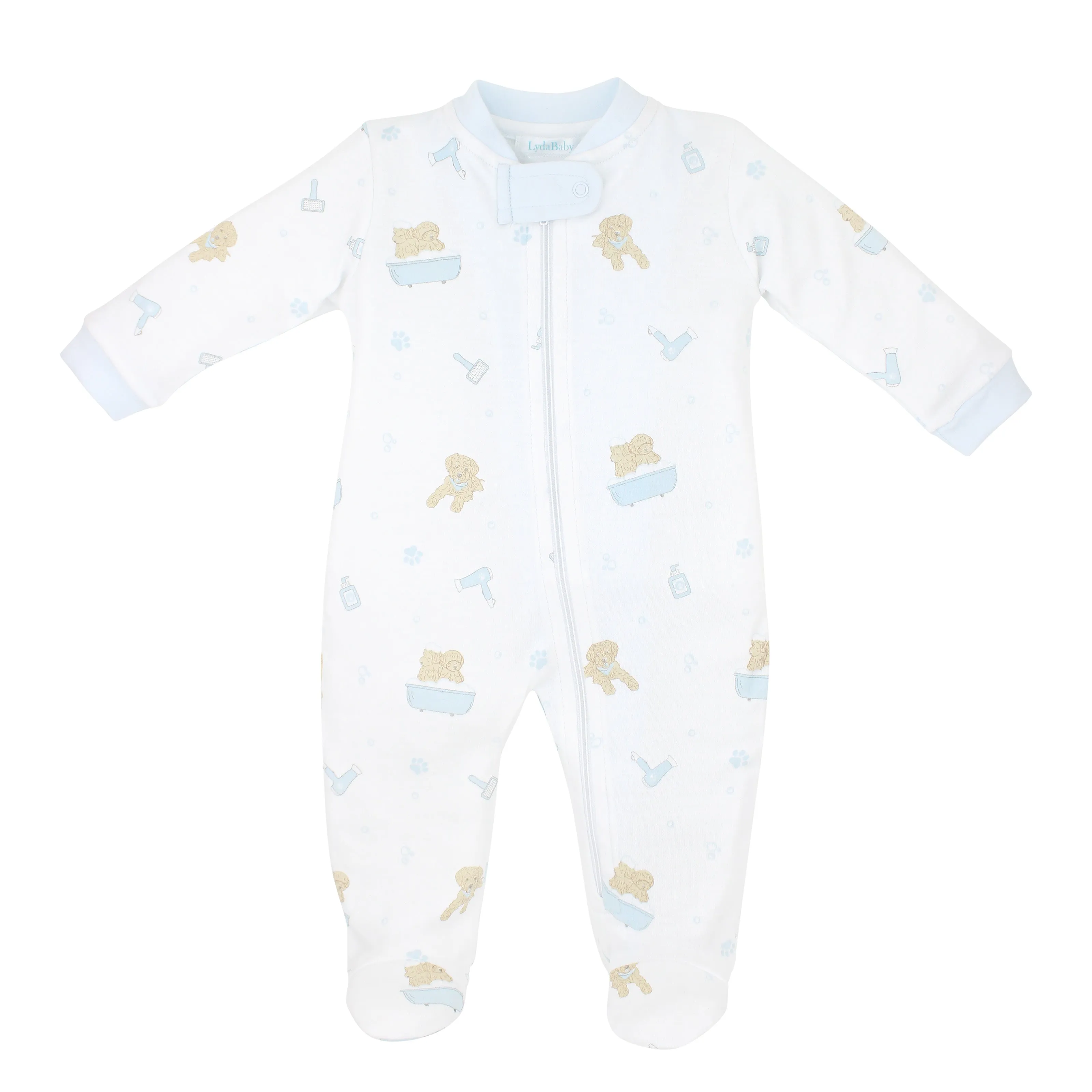 Pet Spa Printed Zipper Footie |  Baby Boy