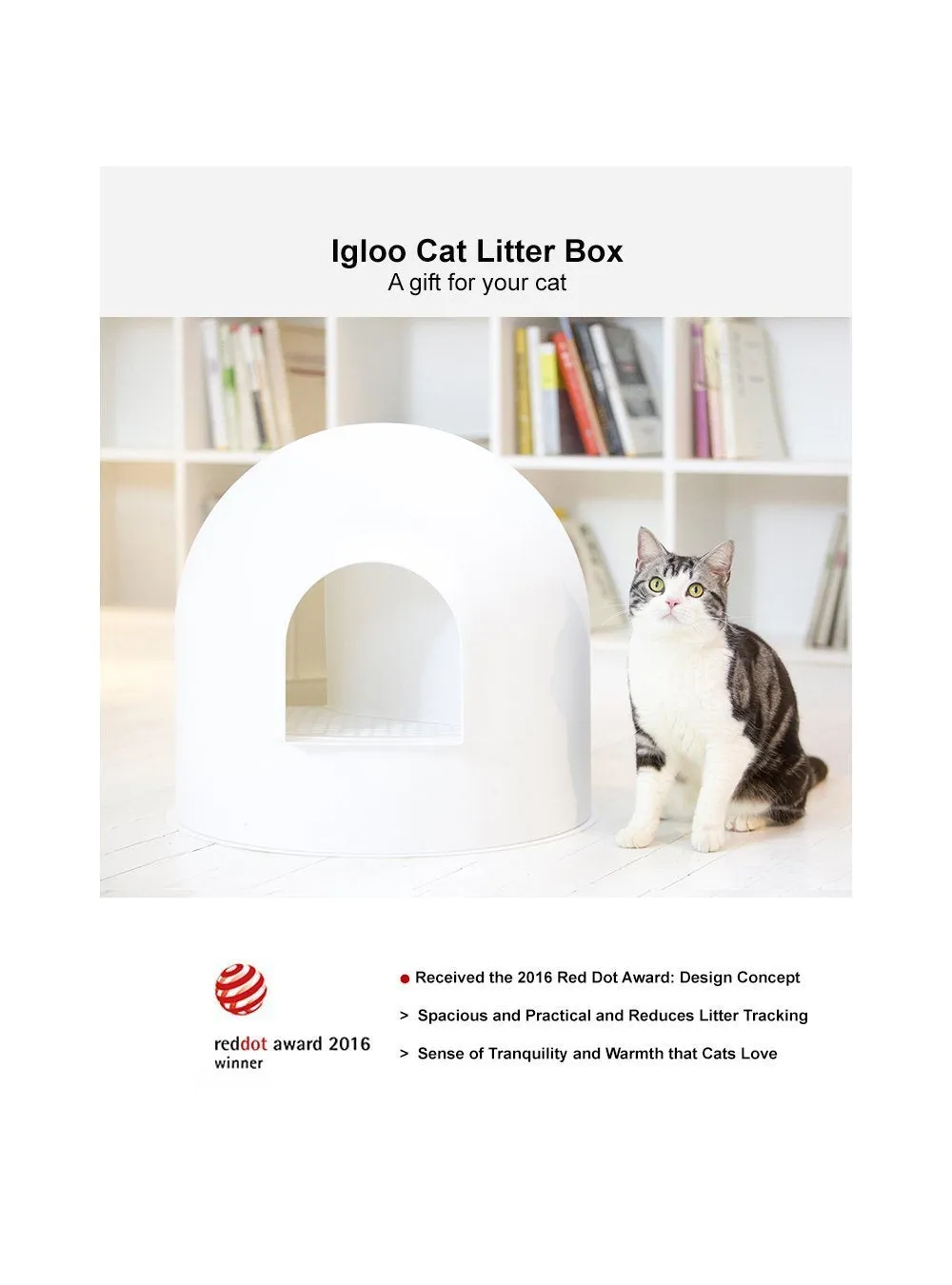 pidan - "Igloo" Cat Litter Box - Include Litter Scoop