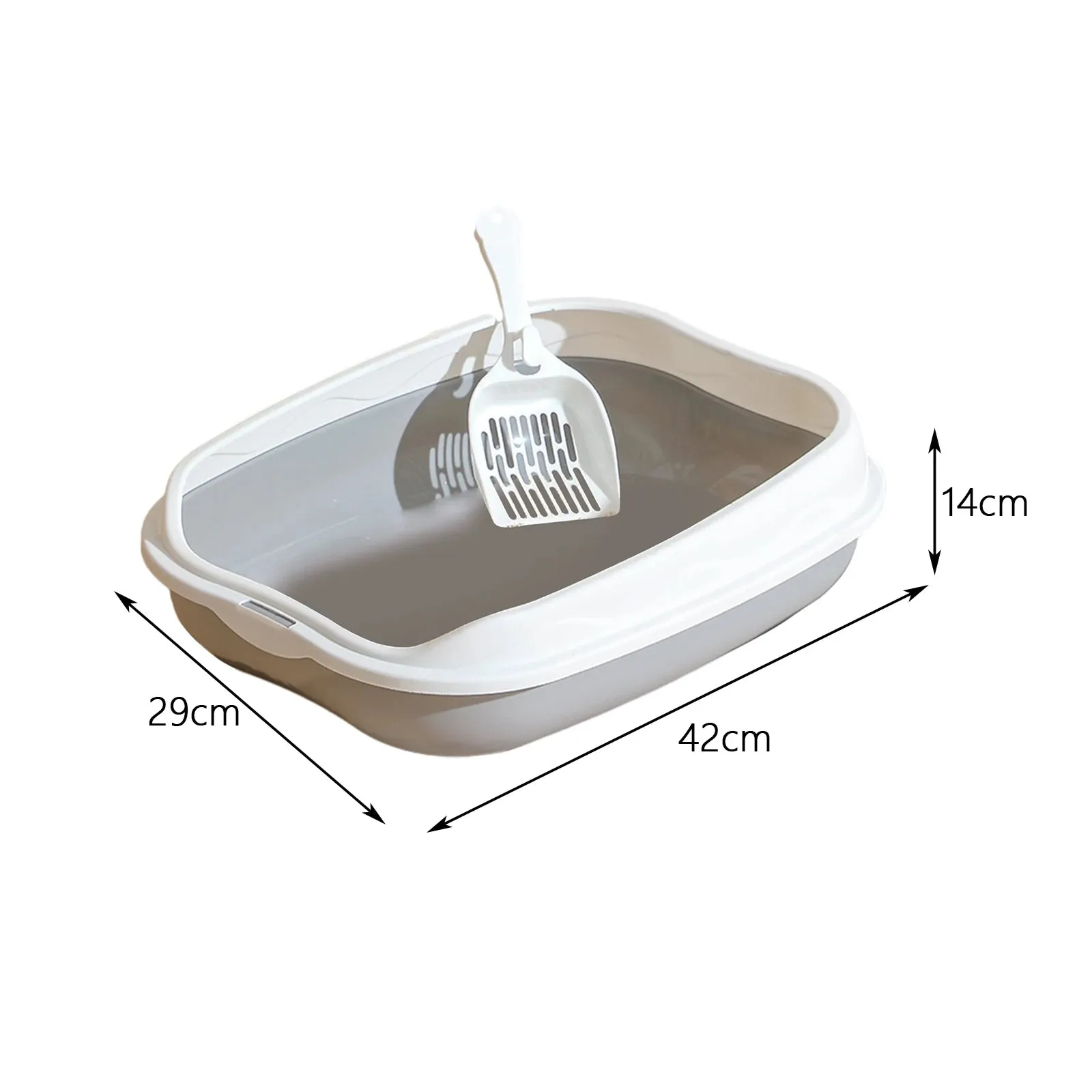 Portable Semi-Closed Cat Litter Box with Scoop