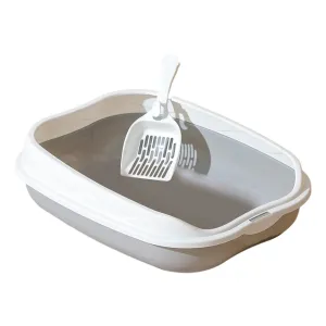 Portable Semi-Closed Cat Litter Box with Scoop