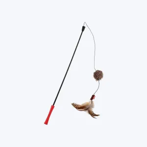 "Feather Teaser' Catwand with Natural feathers and TPR handle"