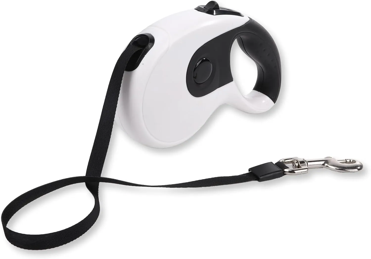 Retractable Dog Leash with Anti-Slip Soft Grip 16 ft Heavy Duty Reflective Nylon Tape Lead for Pets up to 88lbs Long Dog Leash with Anti-Twist Protection One-Handed Quick-Lock Braking System (White)