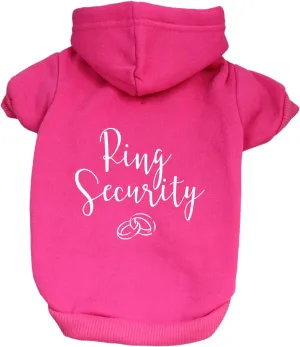 Ring Security Wedding Dog Hoodie Fleece Lined Pullover Sweatshirt with Leash Hole (Hot Pink, Medium 433)