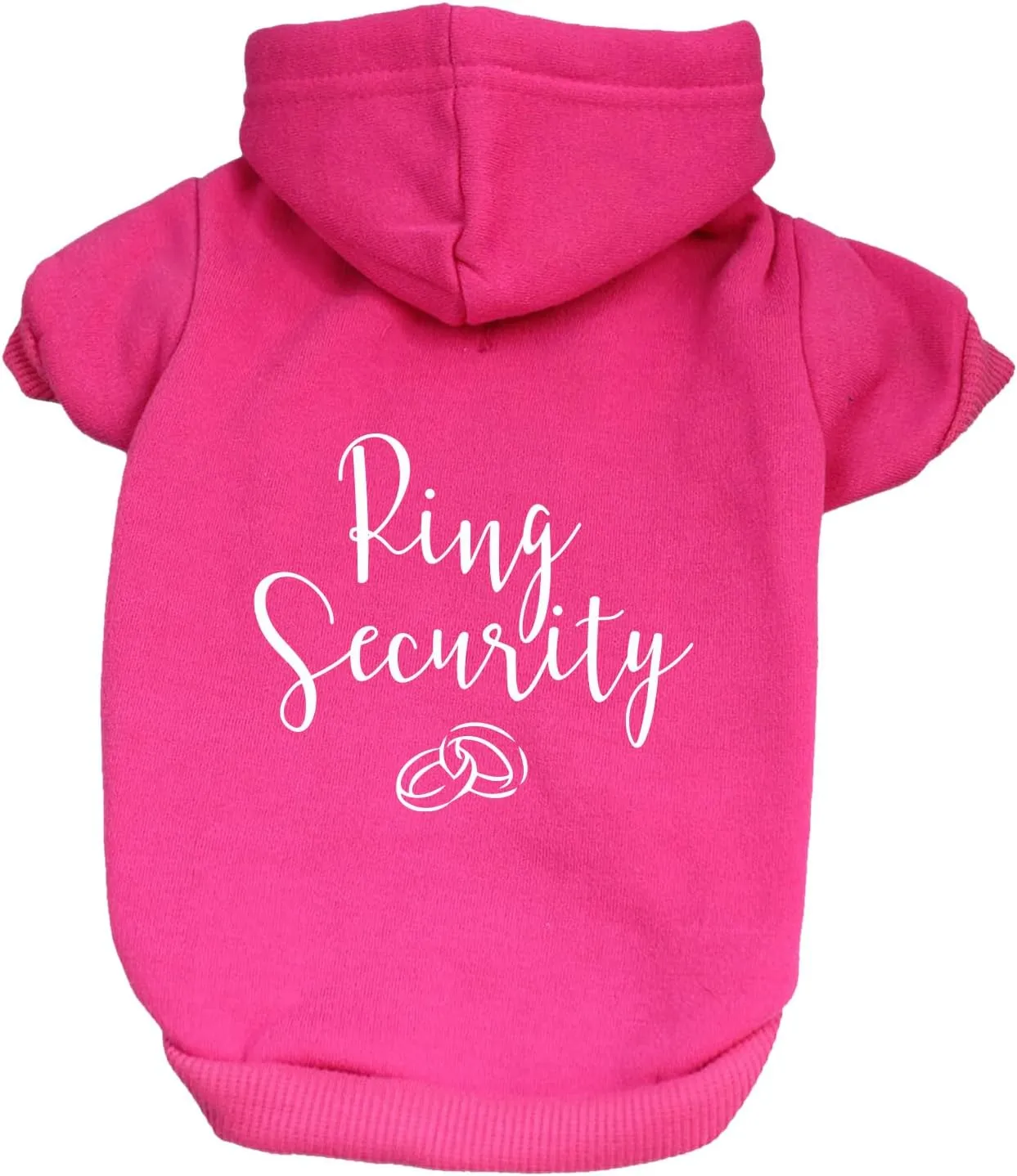 Ring Security Wedding Dog Hoodie Fleece Lined Pullover Sweatshirt with Leash Hole (Hot Pink, Medium 433)