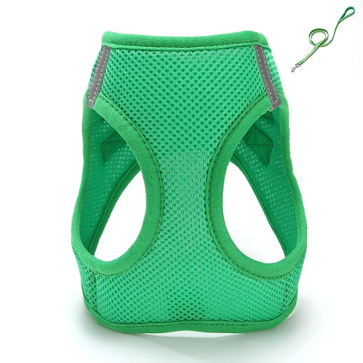 S 28-30cm blue Breathable pet traction vest with leash for small dogs, medium and large AZ17325