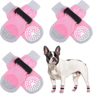 SCENEREAL Anti-Slip Dog Socks to Prevent Licking Paws, Dog Shoes for Hot/Cold Pavement, Dog Boots & Paw Protectors with Grippers for Hardwood Floors, Dog Booties for Small Medium Large Senior Dogs