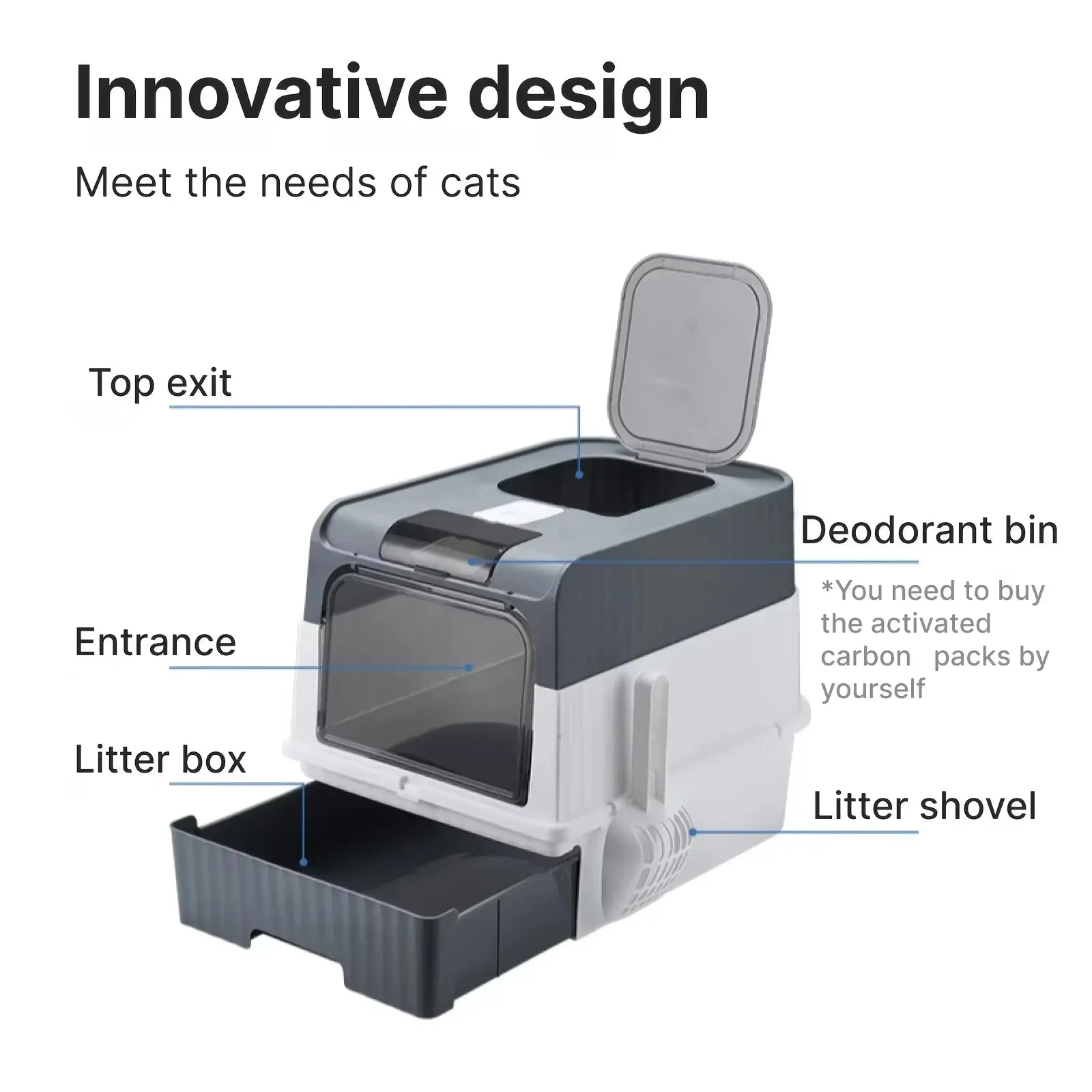 Scoop Enclosed Foldable Kitty Toilet