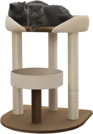 SHENGOCASE Modern Cat Tree Tower with Extra Large Platform Perch Bed for Maine Coon and Big Couch Sofa for Multiple Cats
