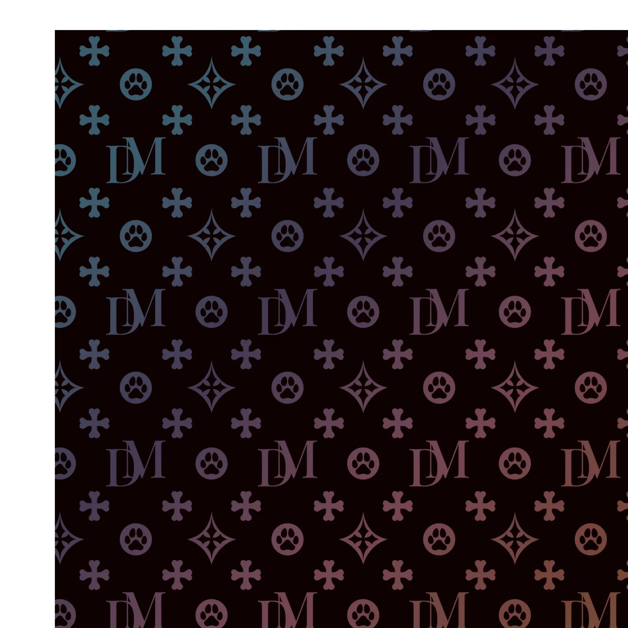 Signature Dog Mom "DM" Motif Sherpa Blanket with Ombre Overlay