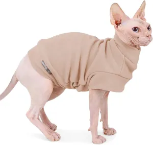 Small Dogs Fleece Dog Sweatshirt - Cold Weather Hoodies Spring Soft Vest Thickening Warm Cat Sweater Puppy Clothes Sweater Winter Sweatshirt Pet Pajamas for Small Dog Cat Puppy (Small, Beige)